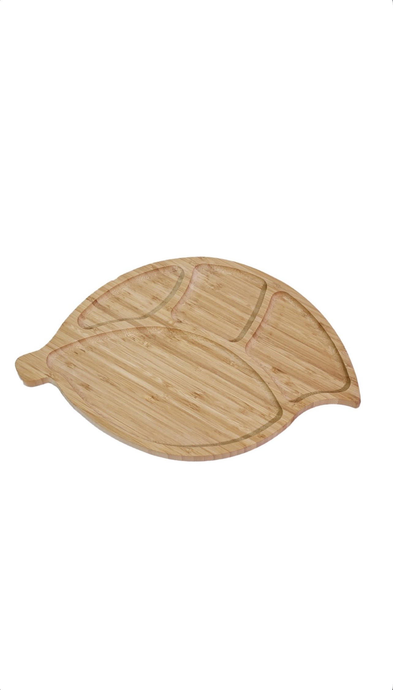 Plateau feuille bambou 4 compartiments