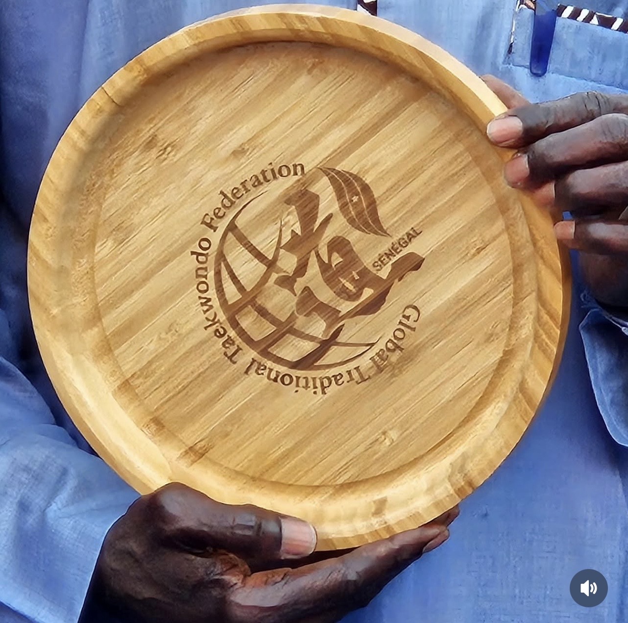 Plateau bambou gravé GTTF Sénégal