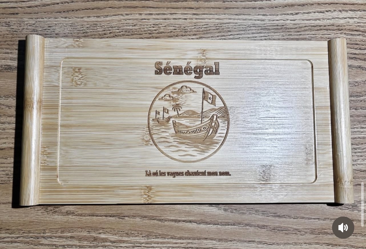Plateau bambou Sénégal & pirogue