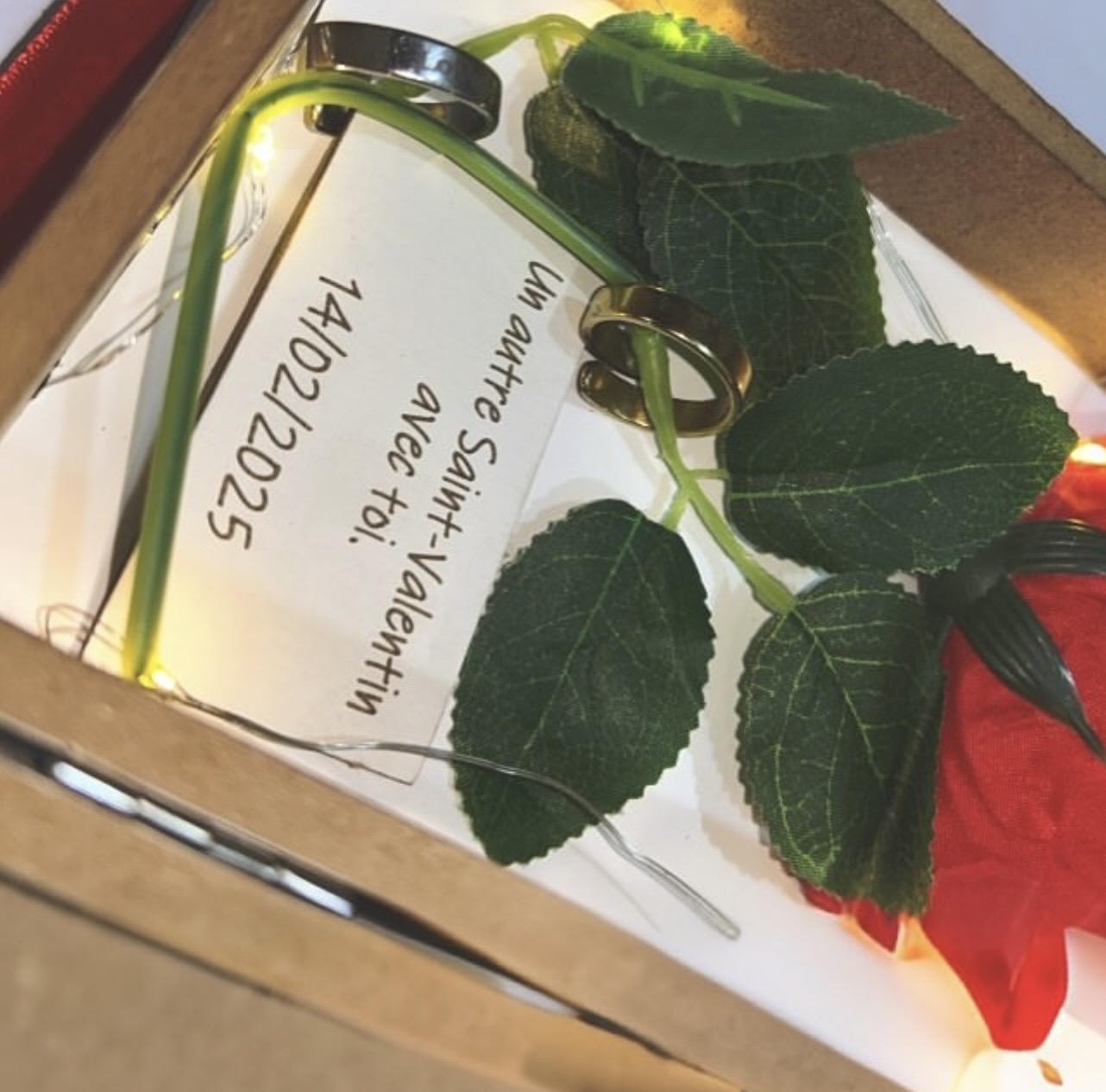 Plaque message Saint-Valentin en coffret